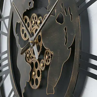 wall clock of World Gear Wall Clock close up view